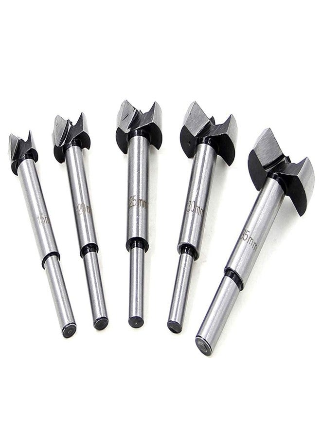 Artnery Tools Hinge Boring Forstner Straight Steel Drill Bit Set Carbide Tipped for Wood and Plywood (Sizes: 15, 20, 25, 30, 35 mm) - Image 1